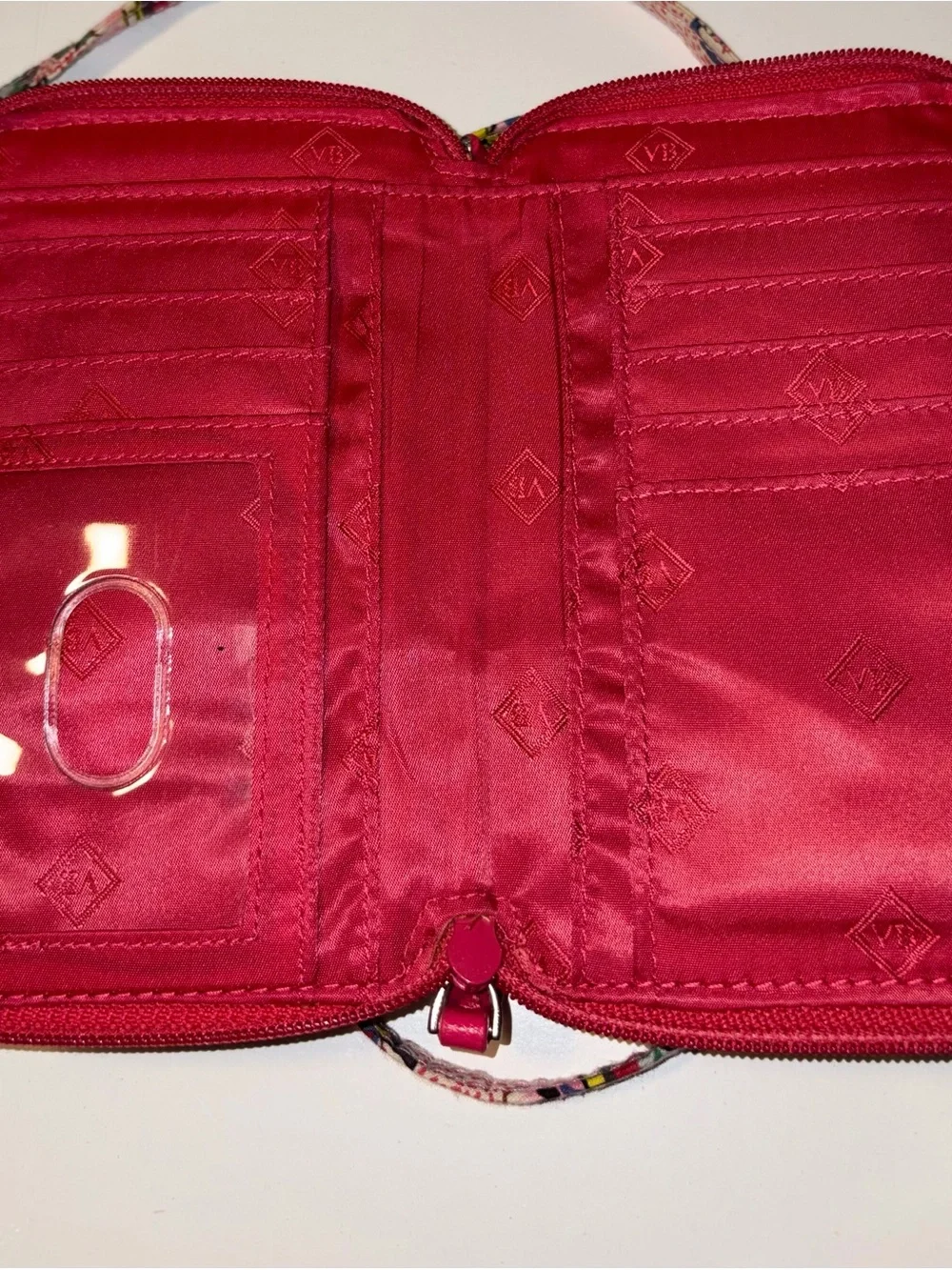 Vera Bradley Pink & Red Floral Crossbody Bag Quilted Lightweight - Picture 5 of 7